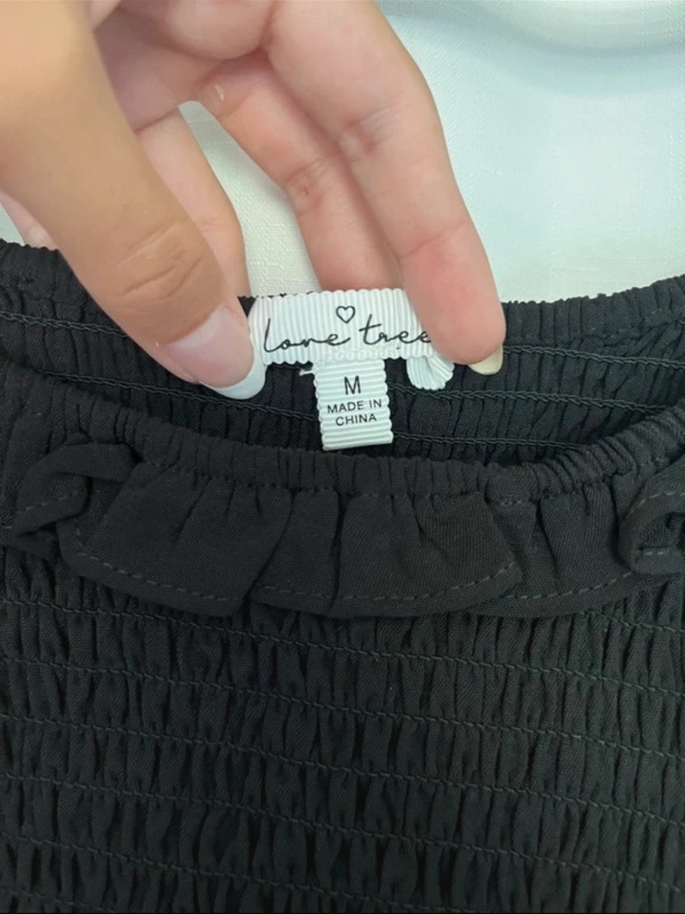 Love Tree Black Smocked Ruffle Tank - Picture 3 of 3